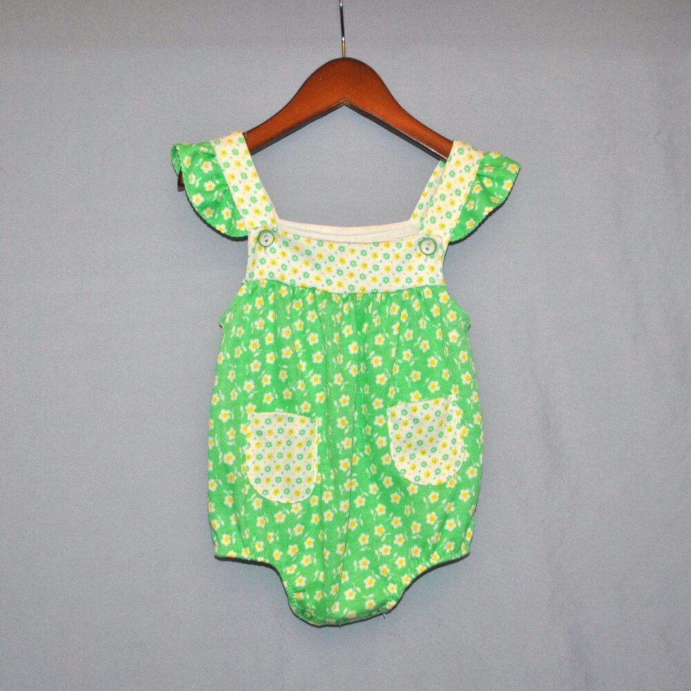 Vintage Kmart Baby Romper Size 18 Months Floral Print Retro Mod Bubble Romper